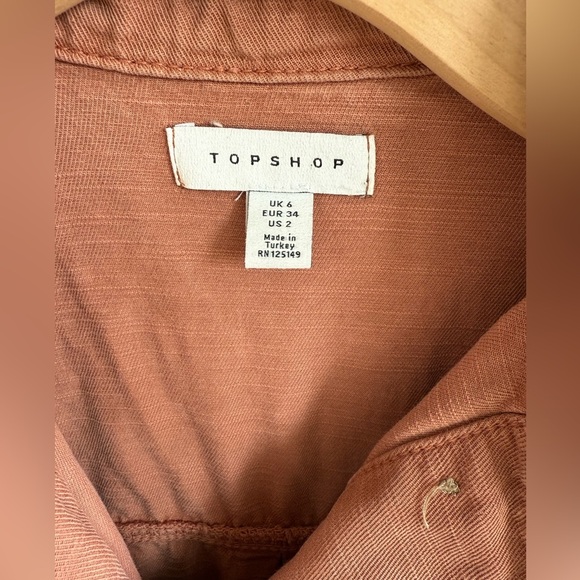 Topshop Utility Jumpsuit w/ Button Front • 2 Dusty Pink/Rust color - Picture 4 of 6